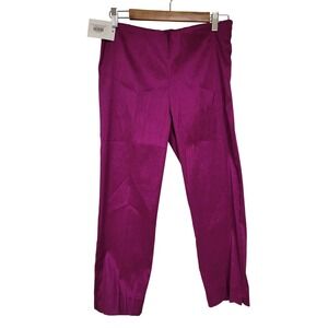Charlotte Kellogg Palm Beach Silk Stretch Pants Magenta Cruisewear Size 10